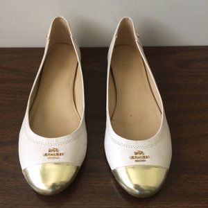 Gold Tip Coach Ballerina Ballet Flats Shoes 9B